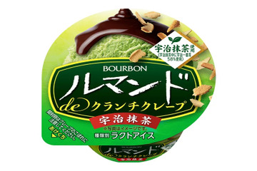 ブルボン、抹茶パフェの味わいを再現した「ルマンドdeクランチクレープ宇治抹茶アイス」21日より新発売 画像