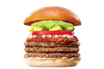 ロッテリア、23日より「肉の日」開催！3枚パティのアボカド×ホットチリミートバーガー登場 画像