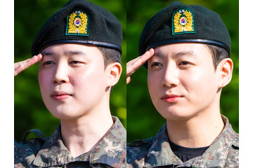 BTSのJIMINとJUNG KOOKが除隊！取材陣やファンと対面、「軍人の方を見かけたら温かい言葉を」 画像