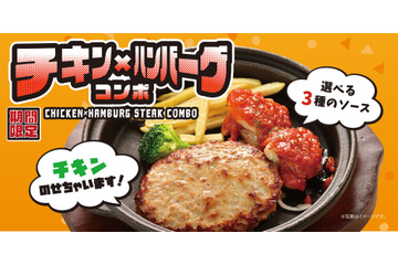 フライヤーバーグ、ボリューム満点の期間限定メニュー「チキン×ハンバーグコンボ」が販売中！ 画像