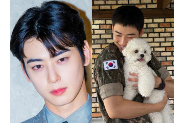 兵役中のASTRO・チャウヌ、軍服姿で見せた“デレ顔”に胸キュン…愛犬との再会SHOTが話題！ 画像