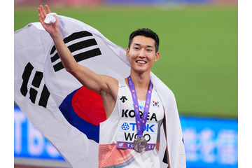 松岡修造の“熱烈応援”でも注目集めた韓国陸上スターが快挙！走高跳ウ・サンヒョクが銀、韓国勢初の世界陸上メダル2個目獲得 画像