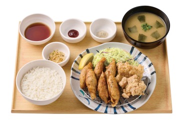 やよい軒に新定食登場！パリッと香ばしい「鶏皮餃子」＆「鶏竜田揚げ」を16日より販売 画像