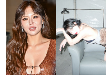 ステージ上で失神したヒョナ、大胆ポーズの控室オフショット公開「ありがとうございます」【PHOTO】 画像