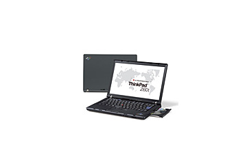 レノボ、同社初のワイド液晶搭載ノートPC「ThinkPad Z60t/Z60m」 CFRP採用モデルも 画像