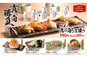 杉玉の絶品寿司5貫盛りが990円で登場！煮穴子・とろにしん・昆布〆平目などのネタや一品料理を提供 画像