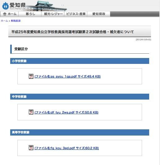 愛知県教育委員会 平成25年度の教員採用選考試験第2次試験合格 補欠者を発表 Rbb Today