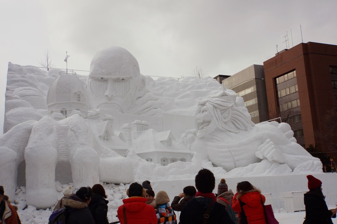 第67回さっぽろ雪まつり 開幕 進撃の巨人 や五郎丸も Rbb Today