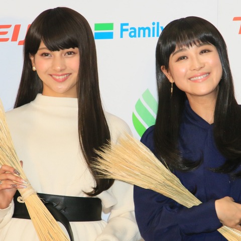 しゃべらなかったらOK? 新旧ギャル・ゆきぽよと鈴木奈々が“黒髪清楚美女” 姿で登場! 画像