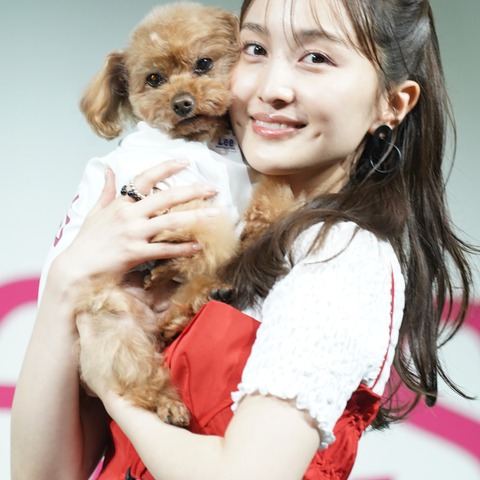 百田夏菜子、愛犬との共演に歓喜も「大丈夫かな」と“親心全開”で心配 画像