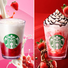 スターバックス、イチゴ新作2種を11日より販売！ごろっと果肉のミルク＆チョコフラペ 画像