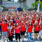 チアも登場、劇的勝利に1万8000人が歓喜に沸く　ソウルで韓国vsチェコ戦街頭応援　お昼時の会社員も選手にエール【北中米W杯】 画像