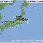 台風9号北陸から列島横断、今夜半には関東直撃へ～最大で200ミリの雨 画像