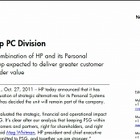 米HP、パソコン事業の維持・継続を決定 画像