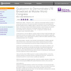 【MWC 2012（Vol.34）】クアルコム、LTEブロードキャストをデモンストレーション 画像