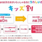 ドコモ「キッズ割」……最大7か月基本使用料無料 画像