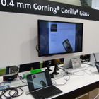 【COMPUTEX TAIPEI 2014 Vol.19】コーニングとアトメル、0.4mm極薄Gorilla Glassとタッチセンサーを一体化したパネルを試作 画像