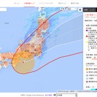 台風18号、現在の暴風域や警戒度をマップで確認……Googleクライシスレスポンス 画像
