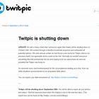 「Twitpic」、存続できず……改めて閉鎖決定、10月25日でサービス終了 画像