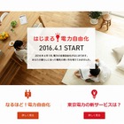 東京電力、電力自由化に向けた特設サイト「はじまる！電力自由化」公開 画像