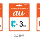 KDDI、通信量を追加できる「データチャージカード」をコンビニ販売 画像