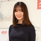 小嶋陽菜、美胸くっきりで報道陣を魅了……“幸せブラ女神”目指す？ 画像