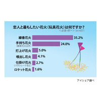 大きな花火もいいけれど……恋人と2人でしたい花火1位は？ 画像