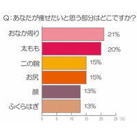 痩せたいのは「脚」より「おなか周り」……スリムビューティハウス、忘年会シーズン前にダイエット事情を調査 画像