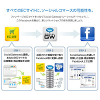 Facebookファンページ内に無料でECサイトを開設！「ソーシャルゲートウェイ」アプリ 画像