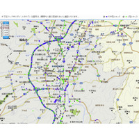 【地震】マピオン、東日本大震災被災地のトラック通行実績情報を公開……HTML5のCanvasを使用 画像