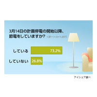 節電意識は浸透、計画停電実施後「節電している」は7割超……意識調査 画像