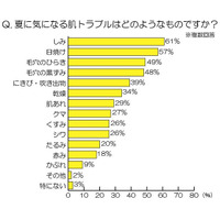 紫外線対策、夏肌トラブルを気にしつつ女性の8割が「外側からのケアのみ」 画像