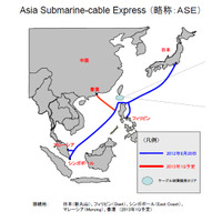 NTT Com、アジア主要都市をつなぐ高信頼の光海底ケーブル「ASE」運用開始 画像