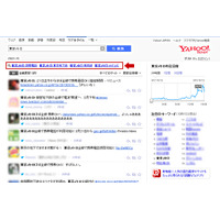 Yahoo!検索リアルタイムに新機能、「一緒につぶやかれている言葉」「だら見モード」など 画像