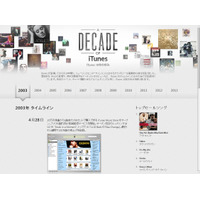 iTunes Store間もなく10周年！特集ページ「A DECADE OF iTunes」がオープン 画像