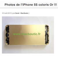 「iPhone 5S」に金色ボディ!?　仏で写真が流出 画像