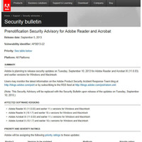 Adobe ReaderとAcrobatのセキュリティアップデートを事前通知 画像
