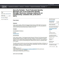 IBM Tivoli製品にオープンリダイレクトの脆弱性 画像