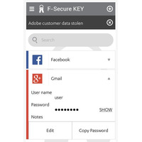 エフセキュア、個人向けパスワード管理サービス「F-Secure Key」開始 画像