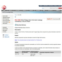 「BIG IP Edge Client」に情報漏えいの脆弱性 画像