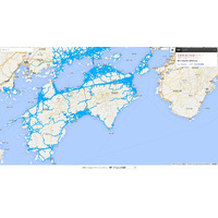 Google、四国の通行実績情報マップを公開 画像