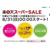 「楽天スーパーSALE」8月31日から……流通総額600億円規模 画像