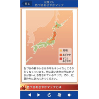 紅葉のベストな見ごろがわかるスマホアプリが登場！ 画像