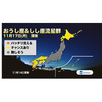 来週、九州南部でダブル観測!?　「おうし座流星群」と「しし座流星群」 画像