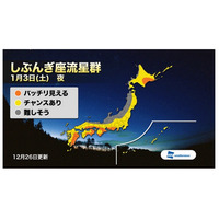 新年早々に流星群が！“しぶんぎ座流星群”が3日夜ピークに 画像