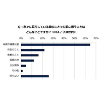 離れて暮らす親子関係……心配ごと1位は「体調や健康状態」だが 画像