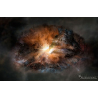 国立天文台、宇宙で最も明るい銀河で激しい乱気流を観測 画像