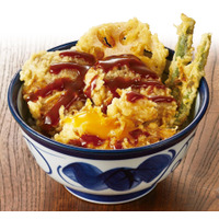 てんやから「ハンバーグ天丼」！タレにBBQソース 画像