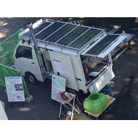 被災地で電気とお湯を供給する