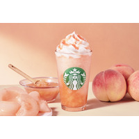 スタバ新作「ヘブンリー ピーチ フラペチーノ」8月1日より登場 画像